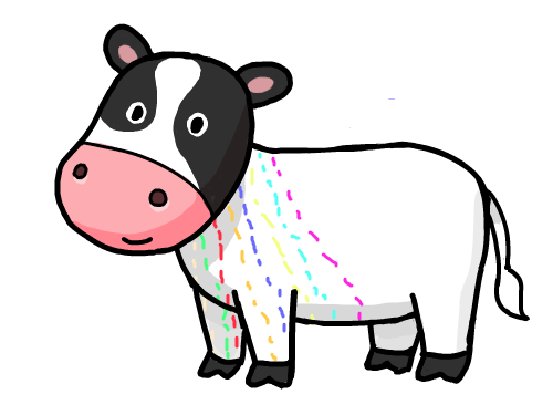 무늬 있는 소 : 줄무니 점 소 스케치판 ,sketchpan