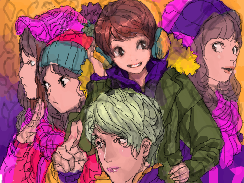 집합 : 인물들 그리기...귀차니즘 발동..; 다음에 이어서 그려야지..; 스케치판 ,sketchpan