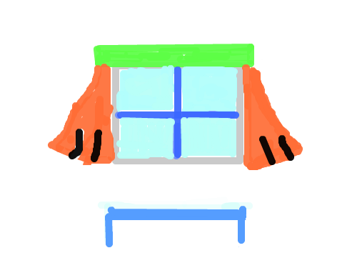 창문 : 식탁과창문 스케치판 ,sketchpan
