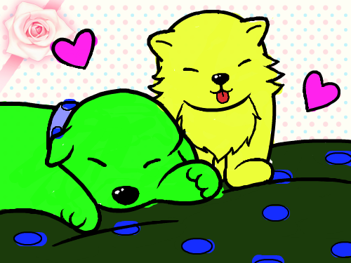 강아지 : 이 것은 강아지를 색칠한 것 입니다. 스케치판 ,sketchpan