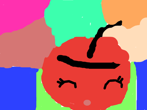 사과 : 무지개처럼여러새갈에있는사과 스케치판 ,sketchpan