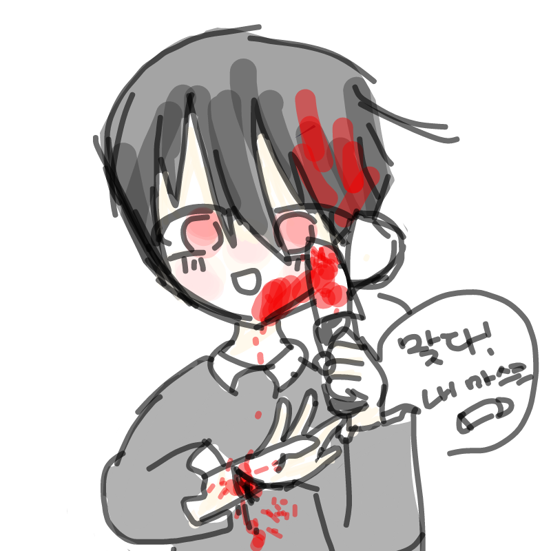 살인마자캐.. : 살인마자캐 생퓨:맞다 내가 폼으로 가지고 다니는 마스크 밖에 놓고 왔네? 나가면 자해한거 걸릴텐테 스케치판 ,sketchpan