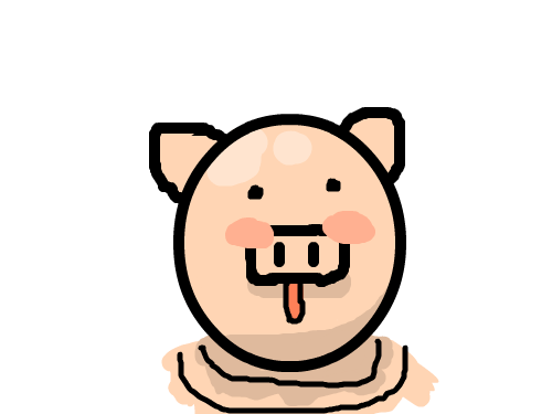 머리반짝돼지 : 목살접힌 돼지 스케치판 ,sketchpan