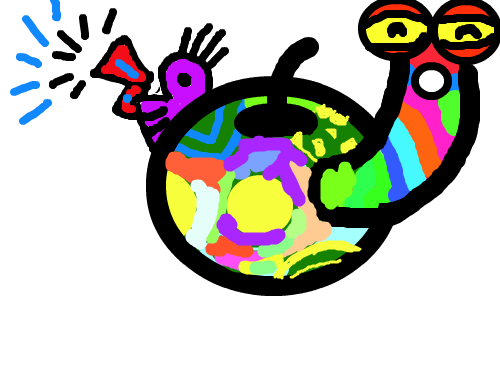 파티하는 애벌래 : 애벌래들이 친구들을 부름.... 스케치판 ,sketchpan