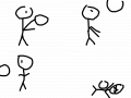 공 놀이 : 자신이 던진 공에 맞아 다친 졸라맨 스케치판 ,sketchpan