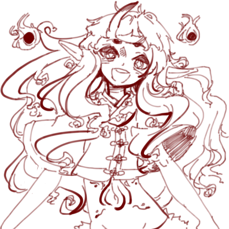 끌리는데로.. : 끌리는데로 그렸더니 오니인지 정령인지 엘프인지 뭐시긴지 나도 모르겠다 스케치판 ,sketchpan