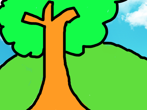 나무 : 나무가 1그루만 홀로남은것이다.... 스케치판 ,sketchpan