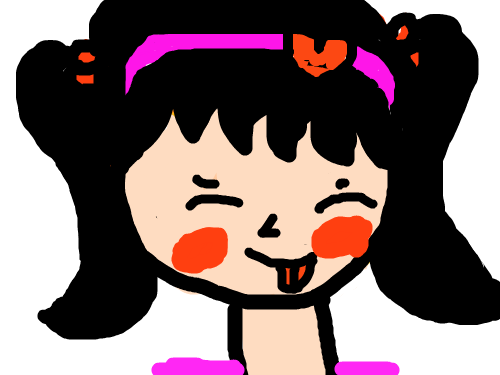 메롱하는 여자 : 여자가 남자들에게 메롱을 하고 있다.......... 스케치판 ,sketchpan