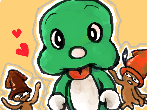 둘리 : 둘리와 꼴뚜기왕자님과 부하임 꼴뚜기들 성격 찌질찌질 스케치판 ,sketchpan