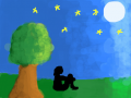 in night : calming herself 스케치판 ,sketchpan