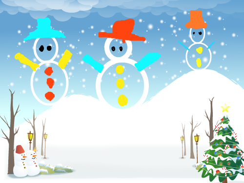 눈사람 : 눈사람을 만들다 스케치판 ,sketchpan