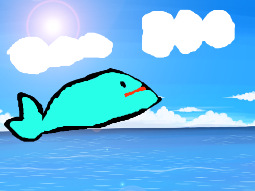 돌고래 : 돌고래를 만들었다 스케치판 ,sketchpan