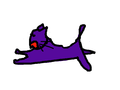 고양이 : 보라색 고양이 스케치판 ,sketchpan