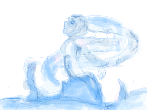 물 소녀 : 물이 소녀의 모양으로 있음. 스케치판 ,sketchpan