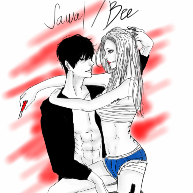 백쿤님 자.. : 백쿤님 자캐 사월이랑 내자캐 비랑 오늘부터 러브러브 스케치판 ,sketchpan