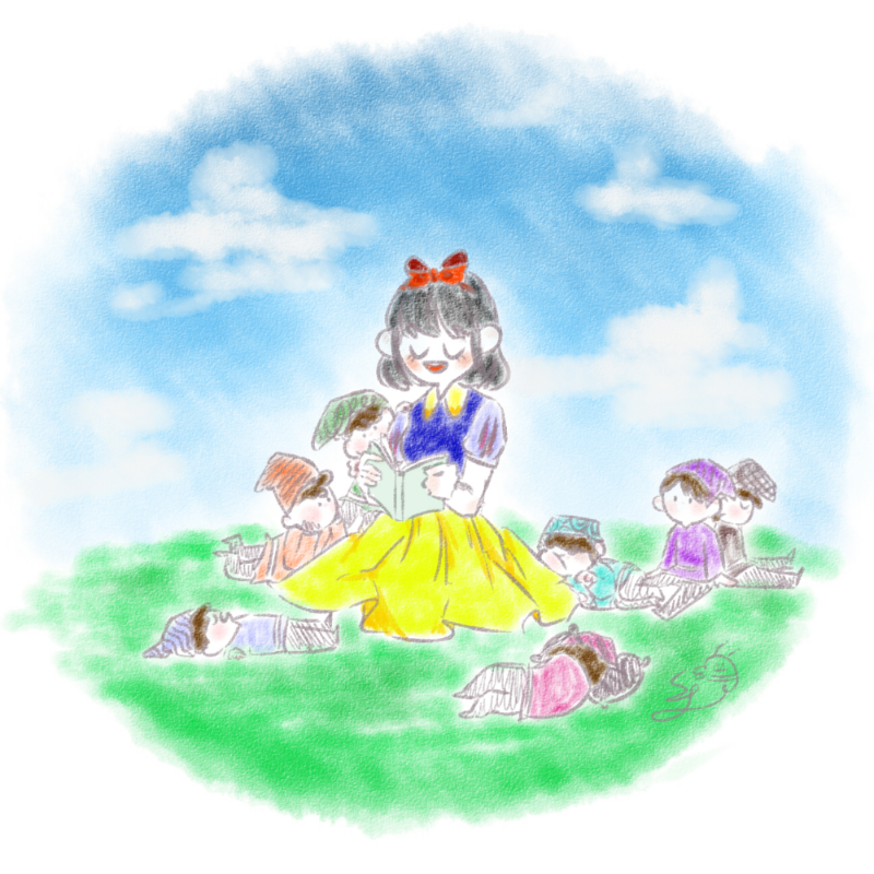 백설공주 .. : 백설공주 책읽어줘 스케치판 ,sketchpan