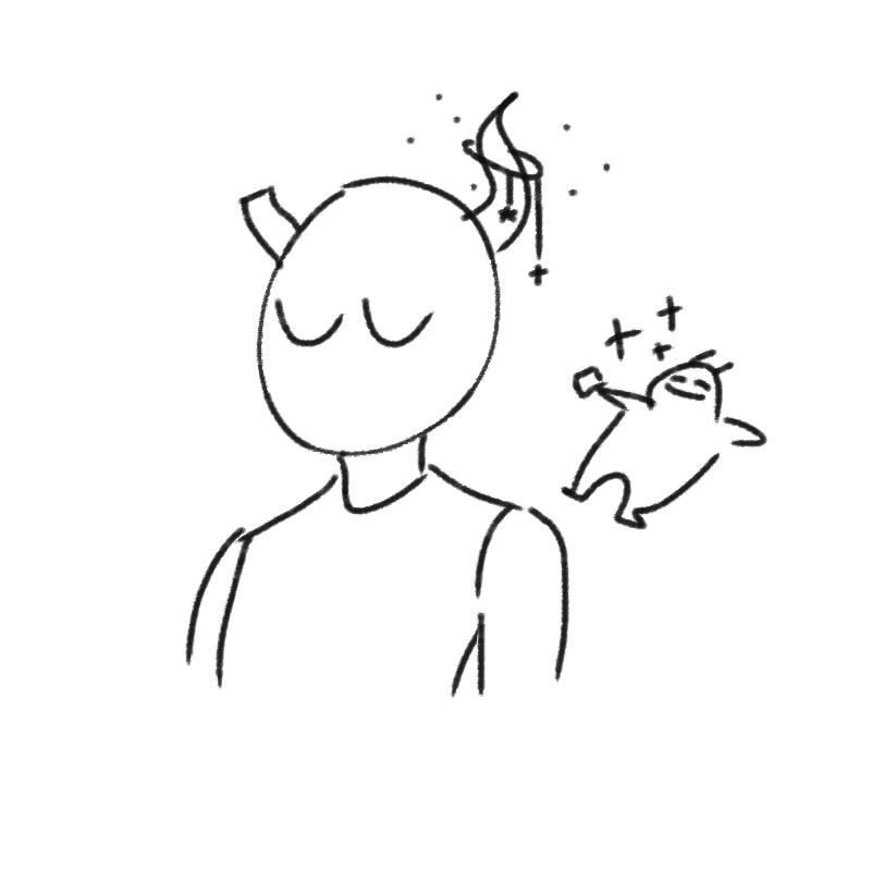 캐떡밥이 .. : 캐떡밥이 악마뿔밖에생각안나....악마캐하나짜야지.. 스케치판 ,sketchpan