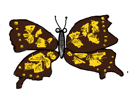 호랑나비 : 노랑 점무늬가 새겨진 나비 스케치판 ,sketchpan