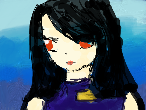 두번째작~음 유화(?)바탕의 한 여자 무사...랄카요? : 마족이라고 생각하고 그렸으나......실패..ㅠㅠㅠx64로 봐주세요☆ 스케치판 ,sketchpan