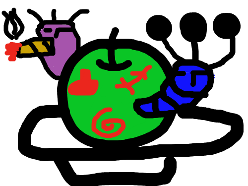 재섭는사과와벌레들 : 사과와벌레 스케치판 ,sketchpan