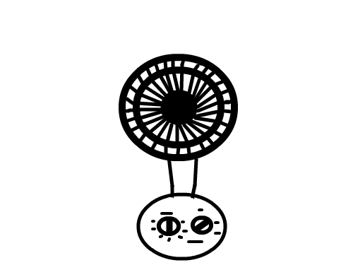 선풍기 그리기 : 원과 직선을 이용한 선풍기 그리기 스케치판 ,sketchpan