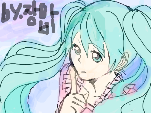 미쿠 : ㅜㅜ;; 스케치판 ,sketchpan