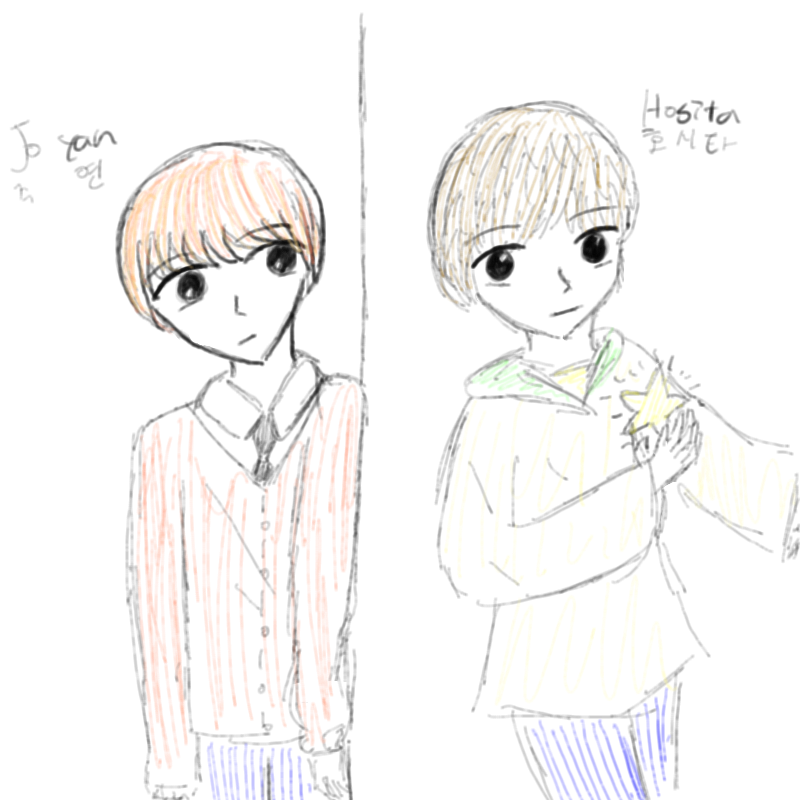 학교가기전.. : 학교가기전 남자자캐들을 스케치판 ,sketchpan