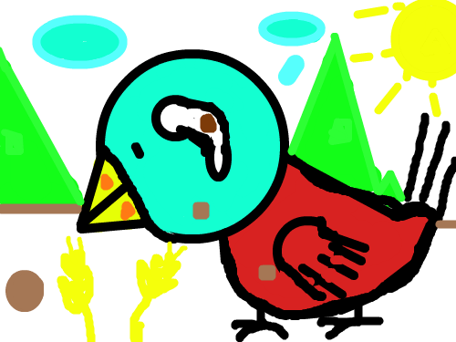 새새새 : 여러가지 색깔을 가진 새 스케치판 ,sketchpan