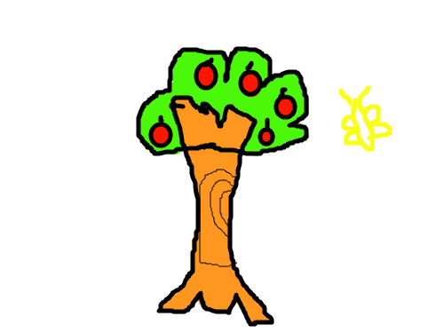 사과나무 : 맛있는 사과가열려있는 나무 스케치판 ,sketchpan