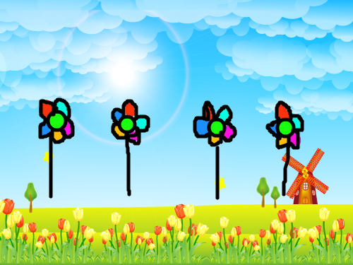 오색꽃 : 다섯빛깔의 꽃 스케치판 ,sketchpan