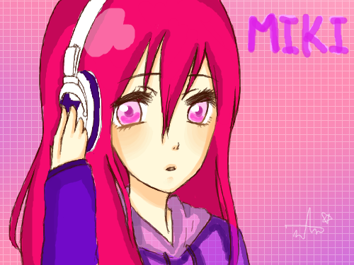 MIKI★ : 보컬로이드의 미키에요 ...옷이 틀려서 아닌것 같을 수도 잇어요 스케치판 ,sketchpan