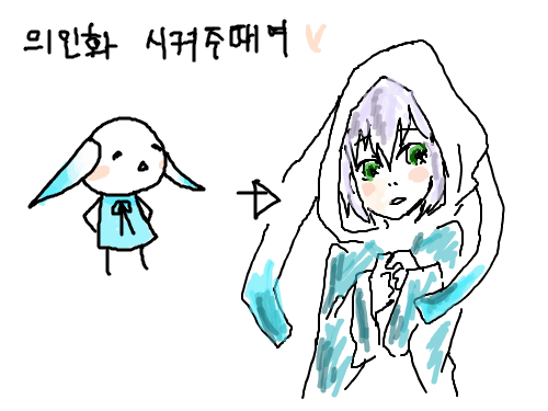 의인화 : 캐릭터 겹네 스케치판 ,sketchpan