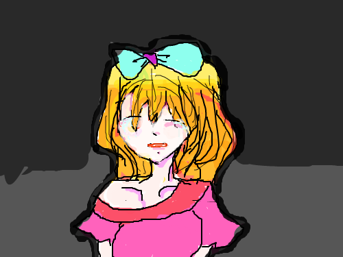 우는소녀..? : 하하핳.....잘못그렷어요..... 스케치판 ,sketchpan
