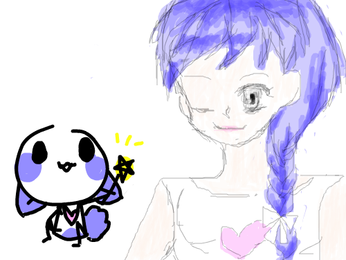 이었어용 : 보라색머리 소녀..? 스케치판 ,sketchpan