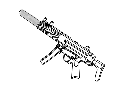 MP5SD1 기관단총 : 머신 피스톨 silenced 1독일에서 개발됨.(기보 MP5)현재는 SAS,NAVY SEAL등에서 사용.눈팅하면 가만안둬요ㅋㅋ농담. 스케치판 ,sketchpan