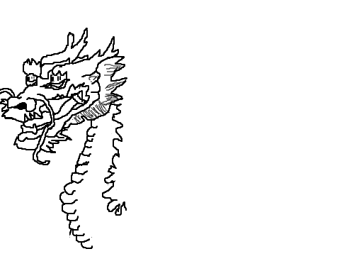 청룡 : 힘들다.... 스케치판 ,sketchpan