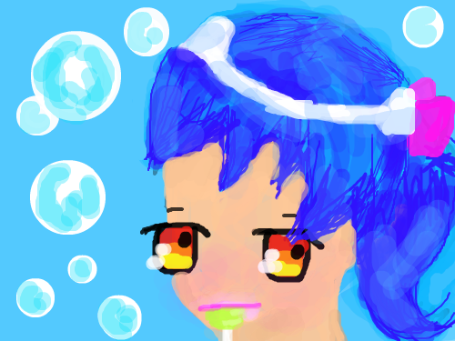 소녀 : 제딴에는 잘그린다는게 망침 스케치판 ,sketchpan