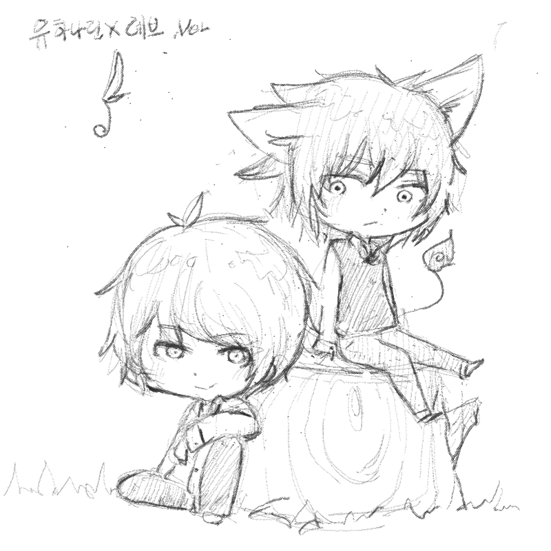 유하나린 x.. : 유하나린 x 레브.ver 스케치판 ,sketchpan