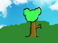 tree : tree on grass 스케치판 ,sketchpan