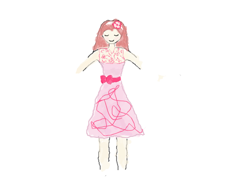 Pink Dress : Fashion sketch. 스케치판 ,sketchpan