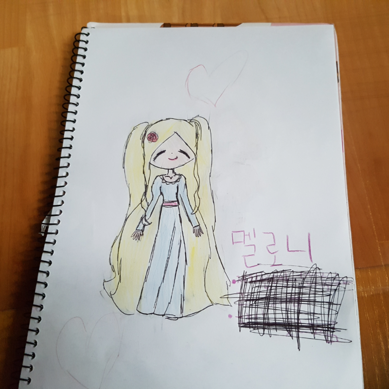 얘는 멜로.. : 얘는 멜로니에여 공주져. ㅋㅋ 설명은 이상해서 지웠어욤ㅎㅎ 스케치판 ,sketchpan