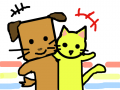 개, 고양이 : 개랑 고양이랑 어깨ㅣ동무 스케치판 ,sketchpan
