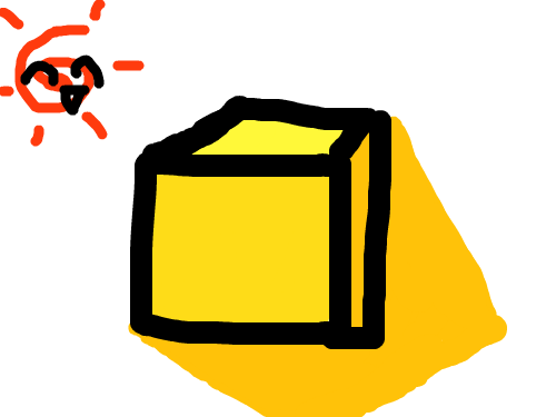 햇빛에비치는 상자그림자 : 햇빛에 상자가 비쳐서 그림자가생겼다 스케치판 ,sketchpan