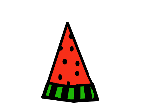 수박 : 수박을 자른 모습입니다.. 스케치판 ,sketchpan