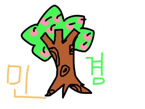 복숭아나무 : 복숭아나무이다.. 스케치판 ,sketchpan
