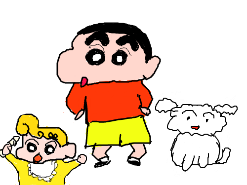 짱구 : 짱구,짱아와 흰둥이에요 스케치판 ,sketchpan