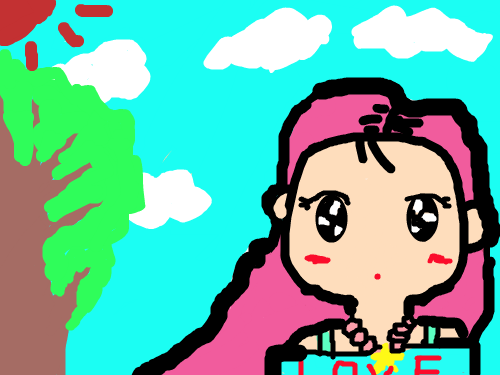 나들이 나온 소녀 : 랄랄라 나들이 나왔어요 나들이는 즐거워요. 스케치판 ,sketchpan