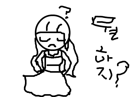 뭘하지 : 뭘하는지 고민하는 소녀 스케치판 ,sketchpan