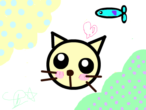 고양이 : 언니의 타블렛으로 그림을 그려 보았다 스케치판 ,sketchpan