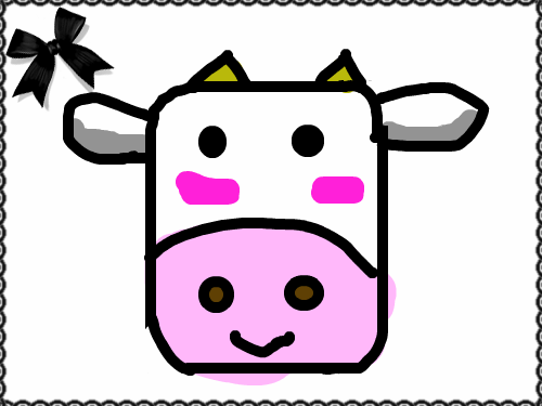 젓소 : 얼굴잇는 젓소 스케치판 ,sketchpan